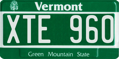 VT license plate XTE960