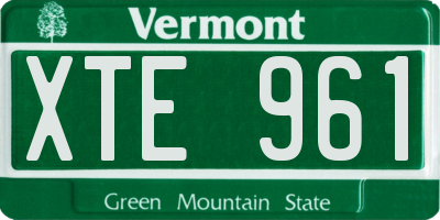 VT license plate XTE961