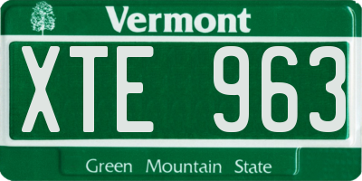 VT license plate XTE963