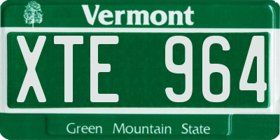 VT license plate XTE964