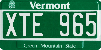VT license plate XTE965