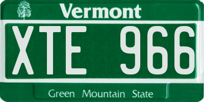 VT license plate XTE966
