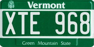 VT license plate XTE968