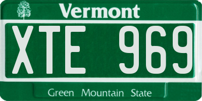 VT license plate XTE969