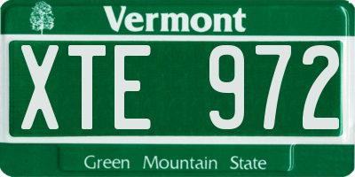 VT license plate XTE972