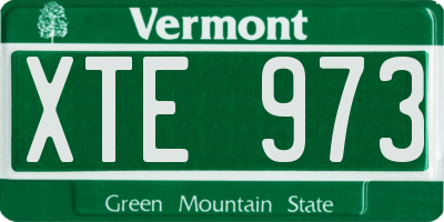 VT license plate XTE973