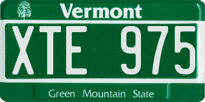 VT license plate XTE975
