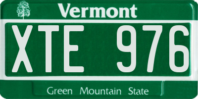 VT license plate XTE976