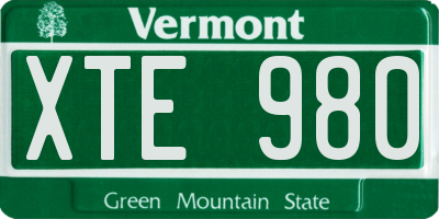 VT license plate XTE980