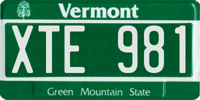 VT license plate XTE981