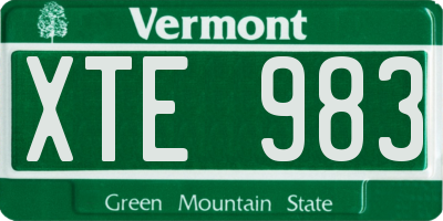VT license plate XTE983