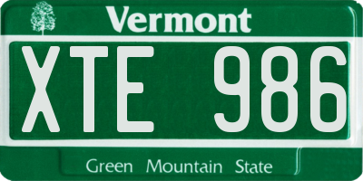 VT license plate XTE986