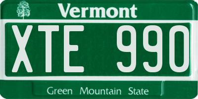 VT license plate XTE990