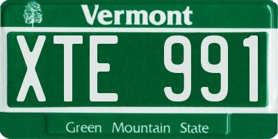 VT license plate XTE991