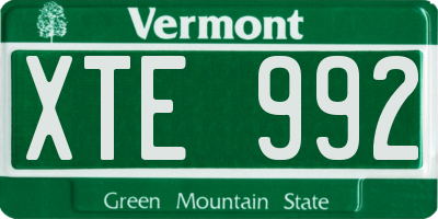VT license plate XTE992