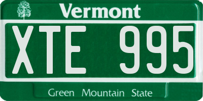 VT license plate XTE995