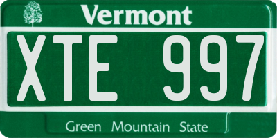 VT license plate XTE997