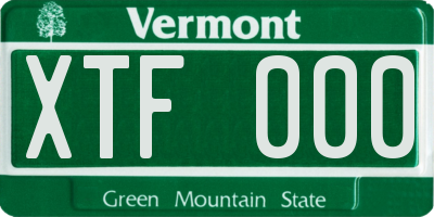 VT license plate XTF000