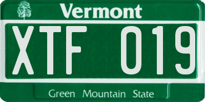 VT license plate XTF019