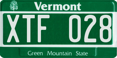 VT license plate XTF028