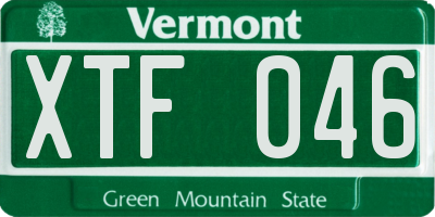 VT license plate XTF046