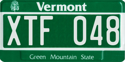 VT license plate XTF048