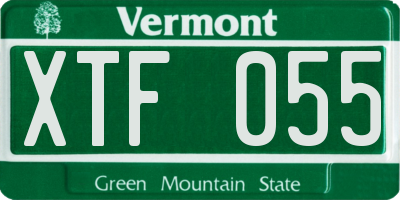 VT license plate XTF055