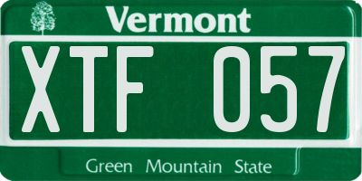 VT license plate XTF057