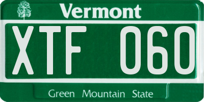 VT license plate XTF060