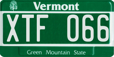 VT license plate XTF066