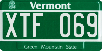 VT license plate XTF069