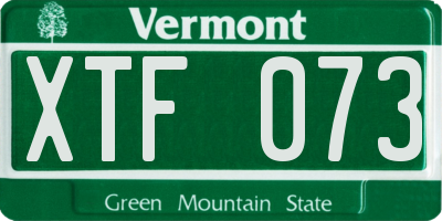 VT license plate XTF073