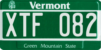 VT license plate XTF082