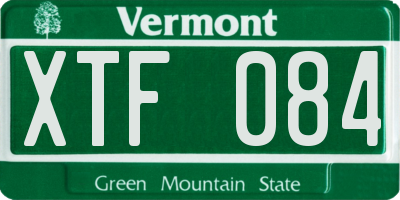 VT license plate XTF084