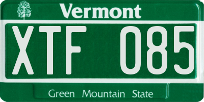 VT license plate XTF085