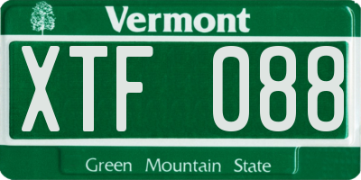 VT license plate XTF088