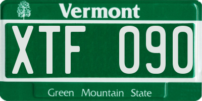 VT license plate XTF090