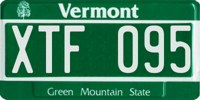 VT license plate XTF095