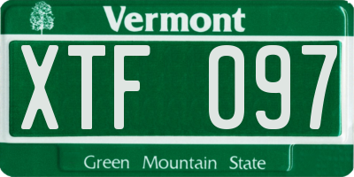 VT license plate XTF097