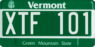 VT license plate XTF101