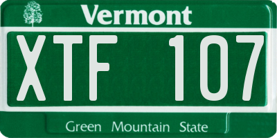 VT license plate XTF107