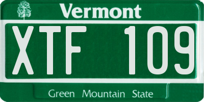 VT license plate XTF109
