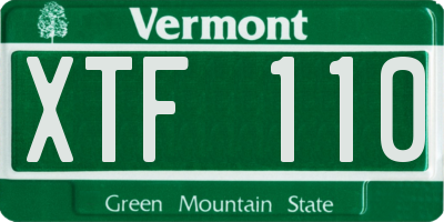 VT license plate XTF110