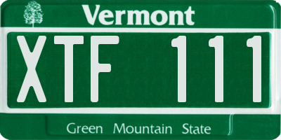 VT license plate XTF111