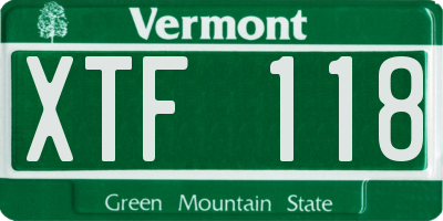 VT license plate XTF118