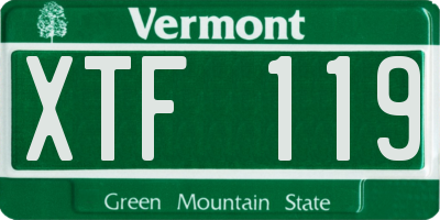 VT license plate XTF119