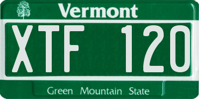VT license plate XTF120