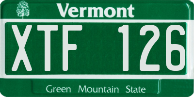 VT license plate XTF126