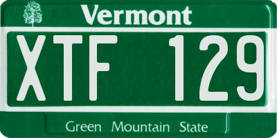 VT license plate XTF129