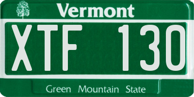 VT license plate XTF130